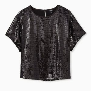 TORRID BLACK SEQUIN CROP TOP